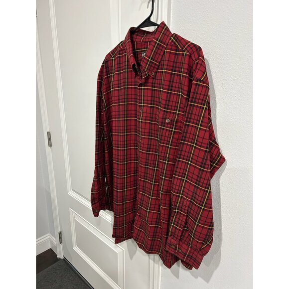 Orvis Red Black Plaid Long Sleeve Button Up Shirt Sz XXL Wool Career Western - Picture 3 of 10